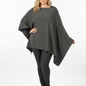 Hem & Thread Charcoal Poncho Sweater